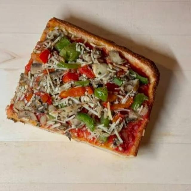 Vegan Veggie Pizza Slice.