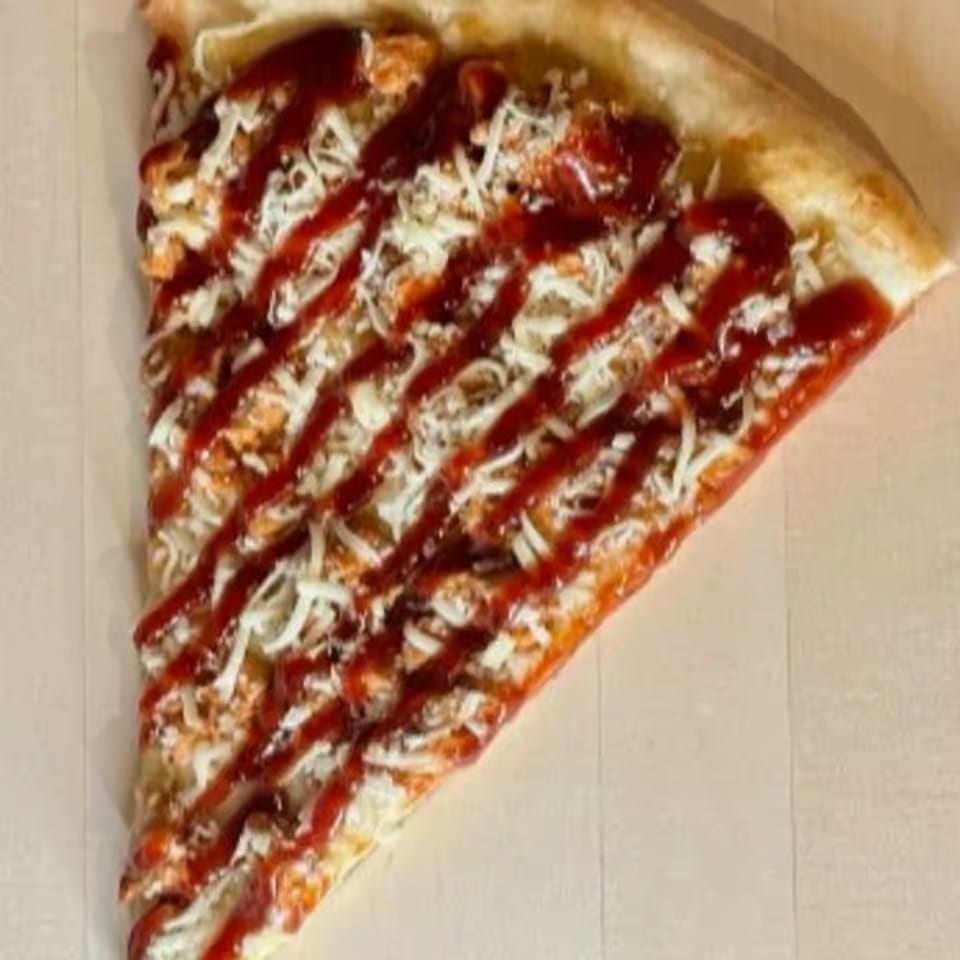 Barbecue Chicken Pizza Slice.